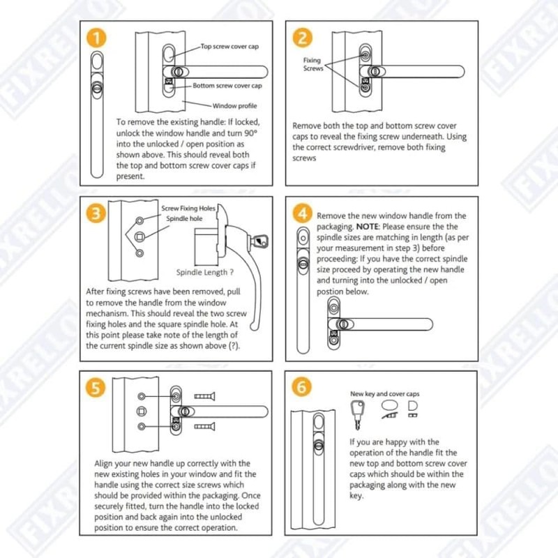 FixRello PVC Window Handles for uPVC Windows - Handle for
