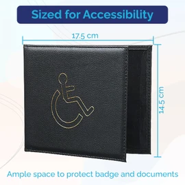 Ketayle Disabled Badge Holder Wallet | PU Soft Leather Badge & Timer Parking Permit Cover, Blue Badge Holder Wallet for Car, Disability Parking Badge Cover Holder