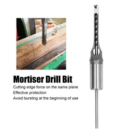 SIXRUN Square Hole Mortiser Drill Bit mit Vierkant-Lochbohrer und Zapfenschneidmaschinen für Holzplatte, mitteldichte Faserplatte, Spanplatte, Holz (6.4mm)