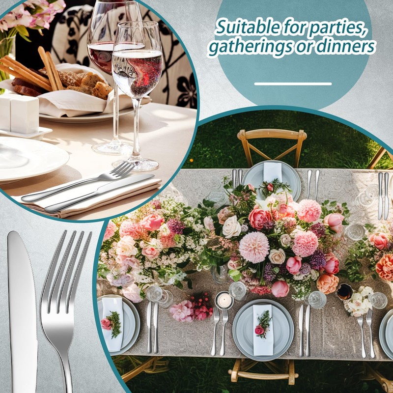 Nuenen 100 Pieces Stainless Steel forks and knives Dinner Flatware