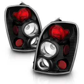 AmeriLite 5 Door Taillights Black for Mazda Protege - Passenger and Driver Side