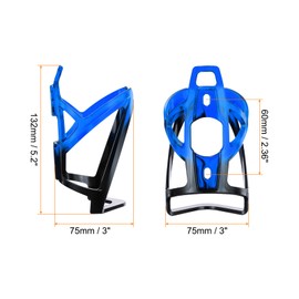 HARFINGTON 2pcs Bike Water Bottle Holder 5.3" PC Universal Bicycle Bottle Cages Ultralight Cycling Hydration Brackets with Screws for MTB Mountain Road Gravel, Black Blue