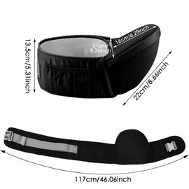 Baby Hip Seat Carrier with Pockets, Adjustable Hip Seat Baby Carrier, Hipseat Baby Carrier, Ergonomic Waist Stool for Newborns Toddlers Aged 0-36 Months (Black)