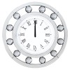 Bowery Hill Round Wall Clock with Circular Floating Crystal in