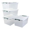 Parlynies 35 Quart Latch Box, Plastic Storage Bins with Lids,