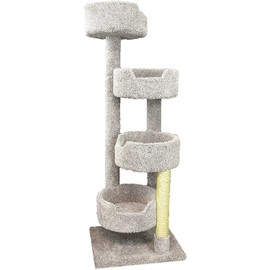 Maykoosh Gothic Grandeur 65 in. Large Cat Stairway, Modern Multi-Level Indoor Cat Tree Cat Tower for Indoor Cats, Great for Large Cats - 17" L x 17" W x 65" H