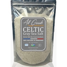 Mineral Celtic Salt All Goods 14oz Celtic Salt Organic 82 Minerals Fine Ground, French Gray, Hand-Harvested, Les Gurandais, Keltic Salt. Sel Grey.