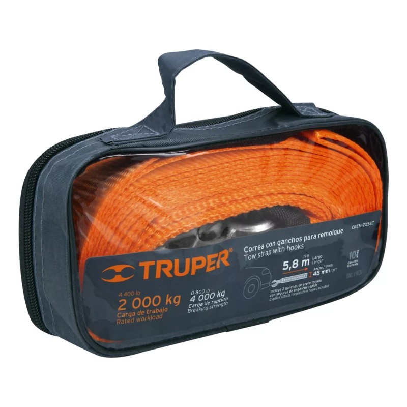 Truper Correa Para Remolque Con Ganchos, 2 X 5.8m
