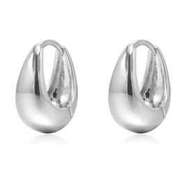 Krstudent Gold Hoop Earrings Pack 18K White Gold Plated Small Hypoallergenic Hoop Huggie Earrings for Women Girls