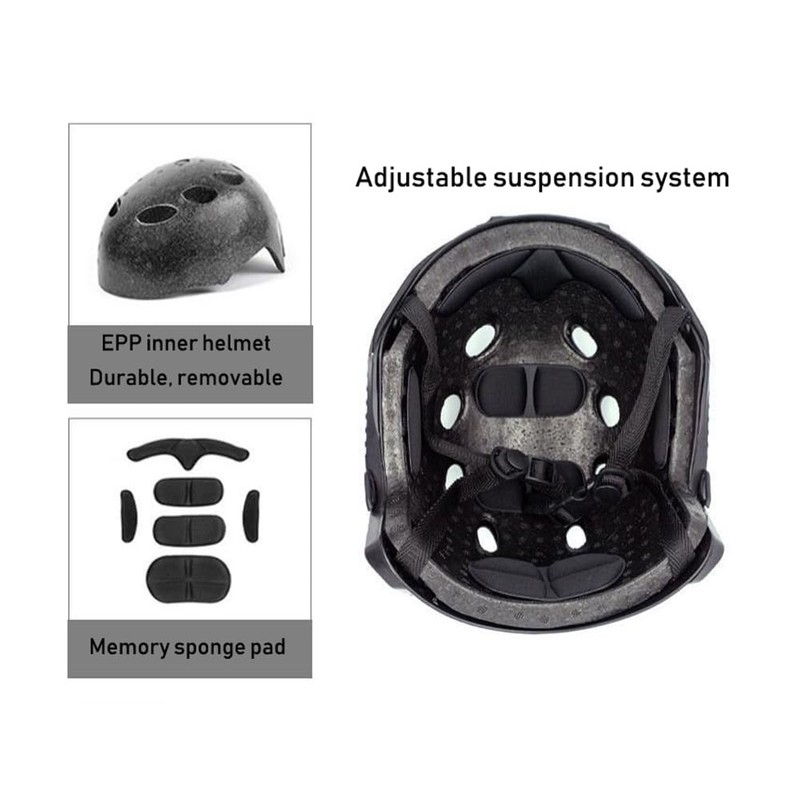Tactical Airsoft Helmet and Full Face Mask with Removable Goggles