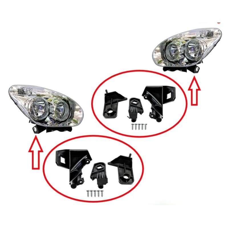 2X Headlight Repair Kit Bracket Mount Clips Left and Right