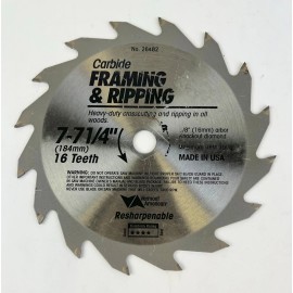 Vermont American, Irwin, Nicholson FIVE(5) CIRCULAR SAW BLADE 7 1/4" , Arbor Size: 5/8 in - NOS