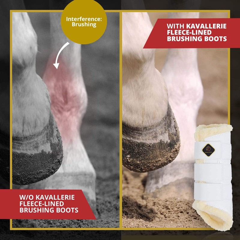 Kavallerie Dressage Horse Boots: Fleece-Lined Faux Leather Brushing Boots for