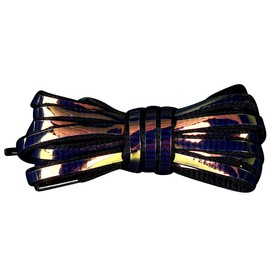 Rio Grande ZM-SR6849 Sparkling Colorful Glitter Design Shoe Lace, Round Shape Sneakers, Boots, General Purpose, Outdoor, Sports, Exercise, laser black