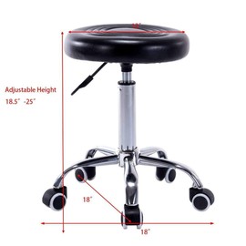Set of 2 Salon Spa Rolling Swivel Stool Hydraulic Height Adjustable Drafting Massage Tattoo Chair, Black #2475