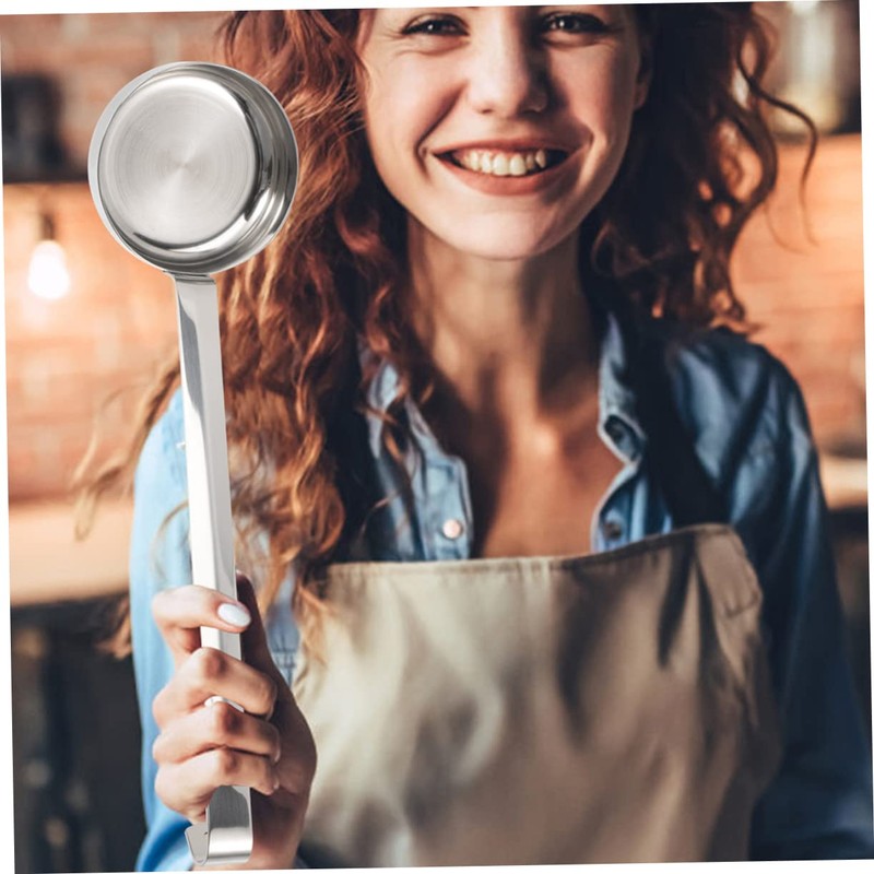 iplusmile Pizza Ladle Flat Bottom Soup Spoon 2 Pack Stainless