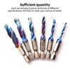 Yuiturt 6pcs Thread Tap Drill Bits, Self Centering Drill Bit,