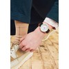 Casio Watch, Collection, Genuine Leather, Analog, Genuine Leather, black/white (date),