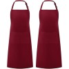 Syntus 2 Pack Adjustable Bib Apron Waterdrop Resistant with 2