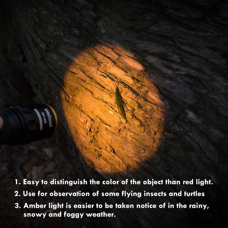 Weltool M7-AM Amber LED Flashlight Light Uniform Beam Light Dark