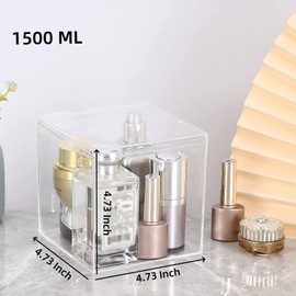 KissYou Large Acrylic Box With Lid 2 Packs Clear Square Cube Jewelry Storage Box Small Plastic Containers Weddings, Party Gift, Treats, Candies Easter Container Easter Basket Stuffers