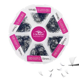 600 Premade Fans Eyelash Extensions Mixed Tray 15-20mm 10D Premade Volume Eyelash Extensions 0.07mm Thickness Premade Lash Fans Handmade Loose Volume Lashes (10D-0.07D,15-20mm)