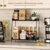 ANBOXIT 2-Tier Coffee Station Organizer, Wooden Kitchen Counter Shelf -