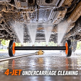 16 Inch Pressure Washer Undercarriage Cleaner, 4000 PSI Surface Washer with 4 Nozzles and 1/4 Inch Quick Connect