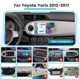[DSP & EQ] 2+64G Car Radio for Toyota Yaris 2012 2013 2014 2015 2016 2017, Roinvou 9 inch Touch Screen for Yaris Car Stereo Wireless Carplay Android Auto Bluetooth GPS FM RDS 26UI SWC