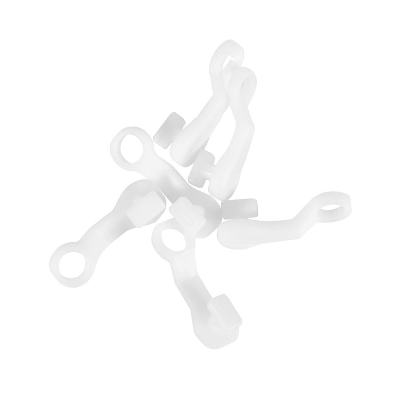 Curtain Glider Hooks White Plastic Curtain Hook, Pack of 50