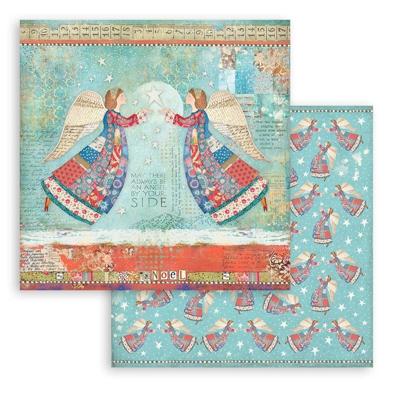 Stamperia International Stamperia-Mini Scrapbooking Pad-Christmas Patchwork, Green and Red, 8