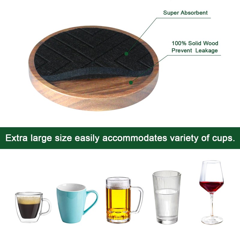 EDEGG Coasters for Drinks Absorbent 5 Pack, Coasters for Coffee