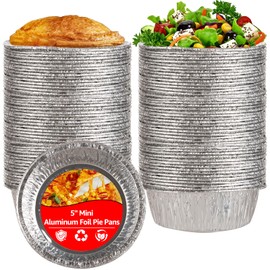 Oungy 200 PCS 4 Inch Aluminum Foil Pie Pans Disposable Mini Pie Tins Pot Pie Tins Small Pie Tins Individual Pie Pan for Pie Fruit Tarts Quiche, Easily Stack & Store, Freezer & Oven Safe