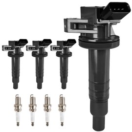 HYR Set of 4 Ignition Coil Pack and Iridium Spark Plugs Fit for 1.8L 2000-2008 Toyota Corolla Matrix Celica Pontiac Vibe Chevy Prizm MR2 Spyder L4 for Replaces UF247