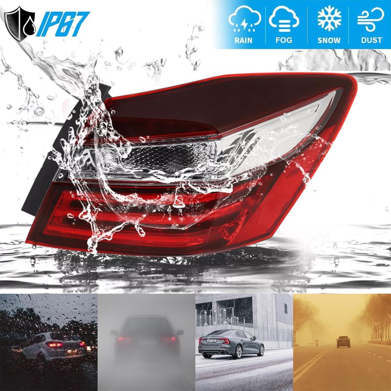 Tail Light Assembly Fit for 2016 2017 Honda Accord,Right Outer