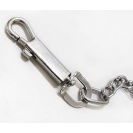 48" Brown Metal Pet Leash Chain With Swivel Hook And Comfort Grip Strap