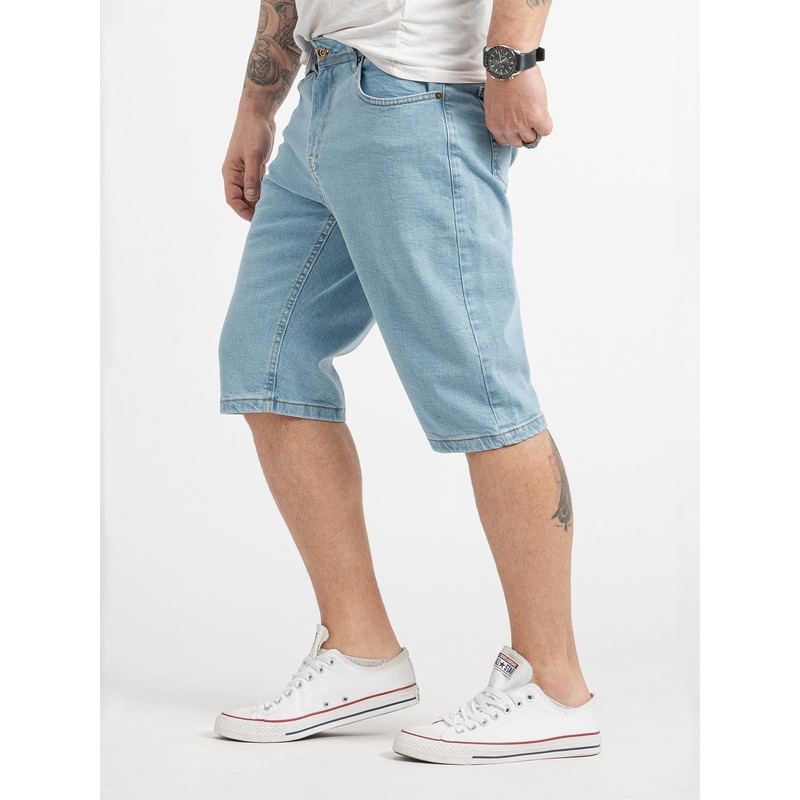 Rock Creek M82 Men's Stretch Denim Shorts, Light Blue-rc2425