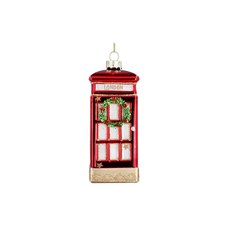 Gisela Graham London Red Phone Box Hanging Decoration