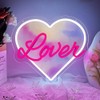 Heart Neon Sign,Pink Lover Dimmable LED Light Signs for Wall