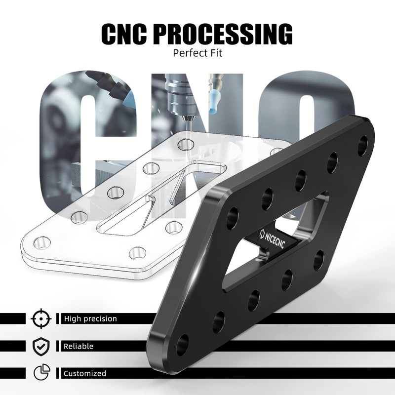 NICECNC Black Passenger Foot Peg Relocation Brackets Aluminum Compatible with