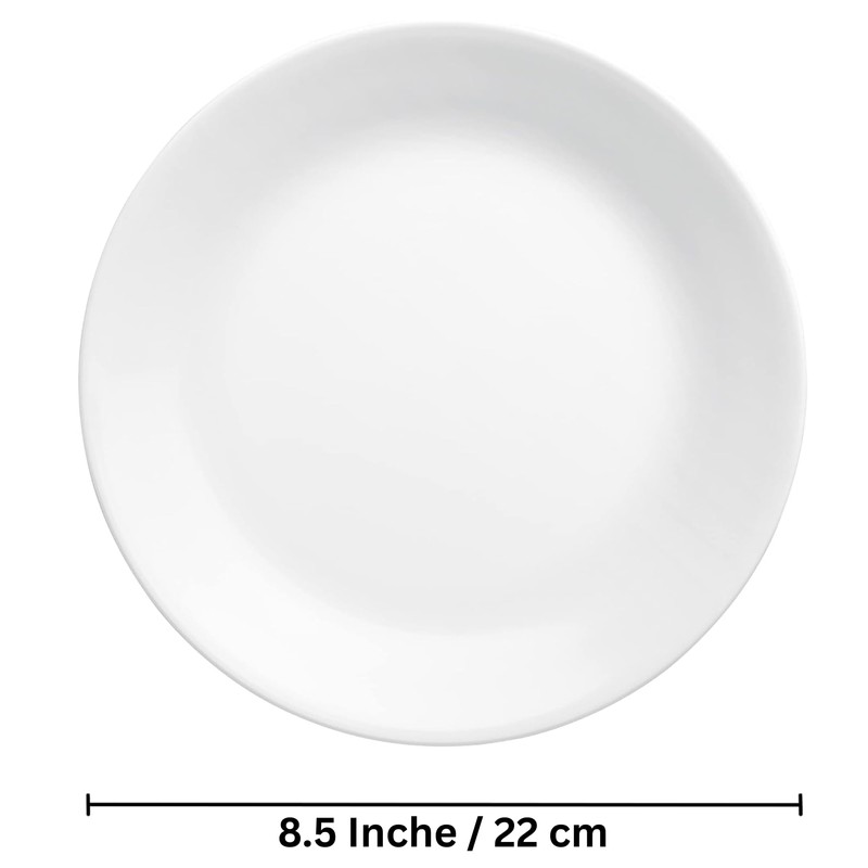 Corelle 8.5-Inch Lunch Plates, Set of 6, Lightweight Vitrelle Glass,