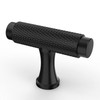 KNOKLOCK 4506C 10 Pack Kitchen Cabinet Knobs Matte Black Knurled
