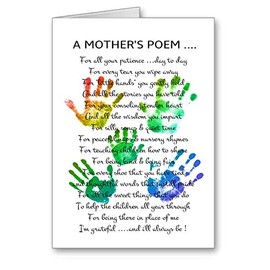 a mothers poem teachers thankyou nursery gift present greeting birthday, Notelet