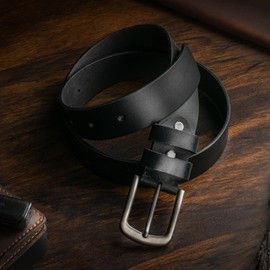 Latocco Leather Belts for Men, Black, 38