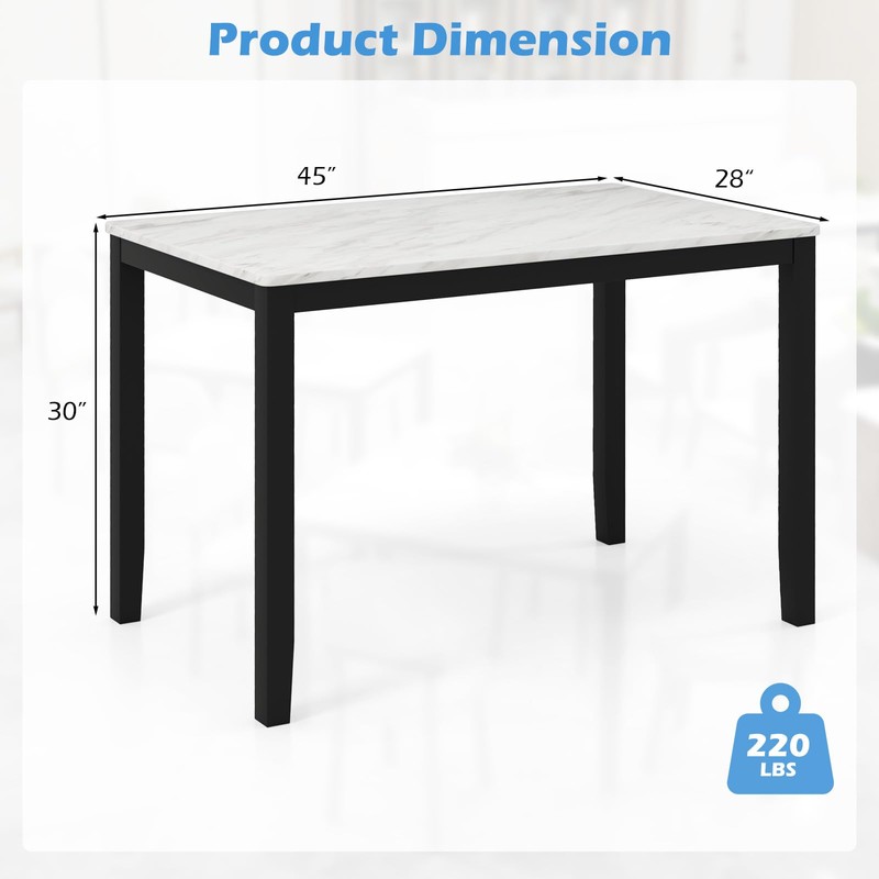 Giantex 45" Rectangular Dining Table for 4 People with Faux