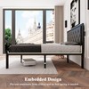 Feonase Queen Size Metal Bed Frame with Faux Leather Button