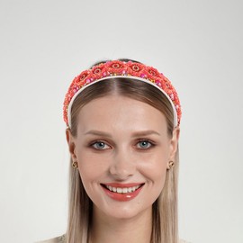 Fstrend Rhinestone Princess Headband Sparkly Crystal Party Headwear Queen Costume Hair Accessories Decoration for Women and Girls (Rose red)