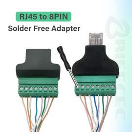 BRIEFCEC RJ45 Terminal Block 8-Pin Adapter, Covvy CCTV/DVR Ethernet Connector RJ45 Female Jack to 8 Pin Screw RJ45 Connector (1xFemale+1xMale)