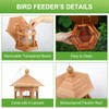 Liawm Wooden Bird Feeder for Outdoors Hanging, Red Cedar Hexagon