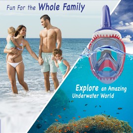 Junior Snorkel Mask, Shark (Black, XS)